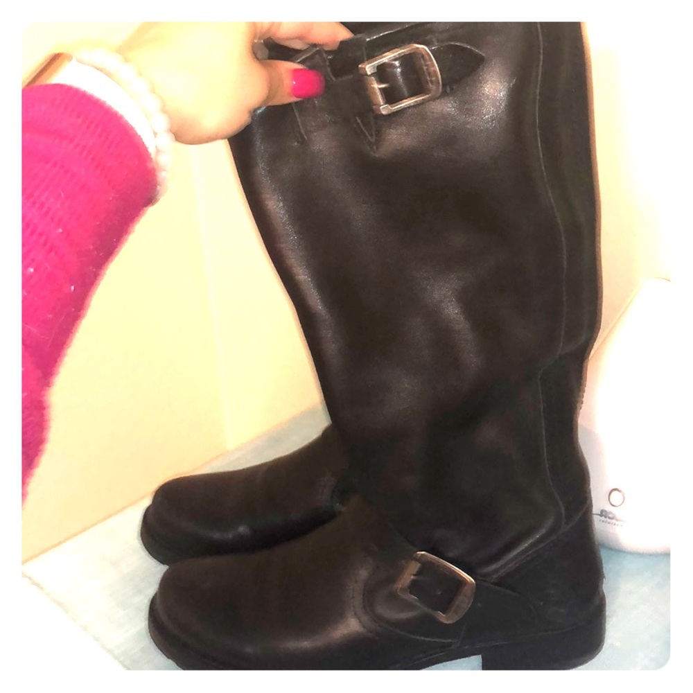 Black slouchy Frye boots